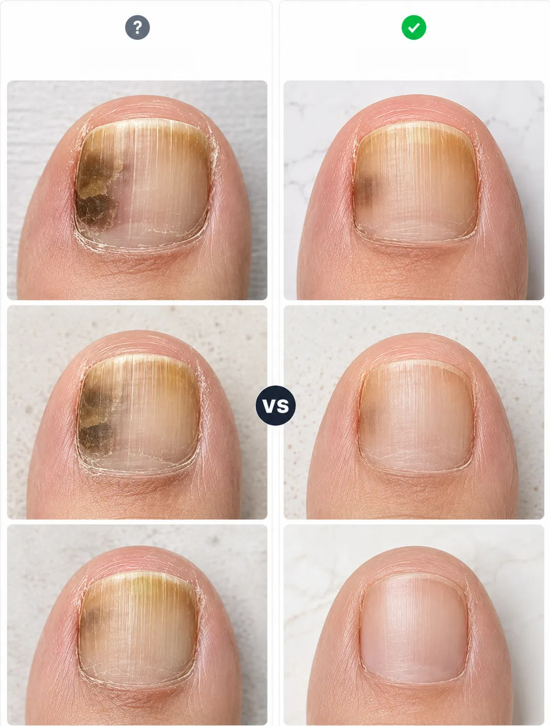 Résultats visuels sur l’apparence des ongles avec Foliaya